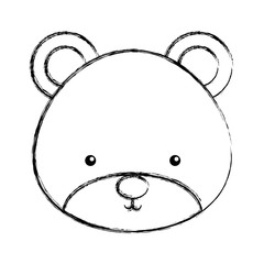 cute bear woodland icon vector illustration design