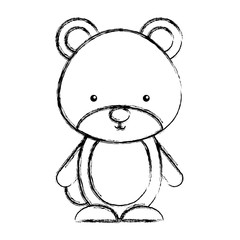 cute bear woodland icon vector illustration design