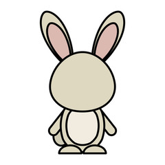 cute rabbit woodland animal vector illustration design