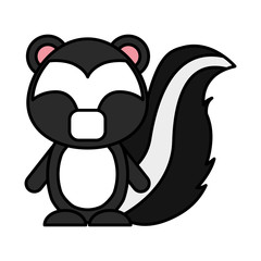 cute skunk woodland animal vector illustration design