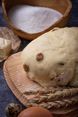 Dough and ingredients for baking