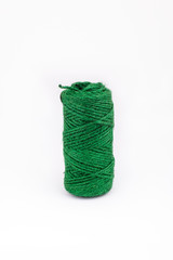 Green rope on white background, Hobbies and crafts