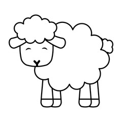 cute sheep manger character vector illustration design