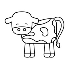 cute cow manger character vector illustration design