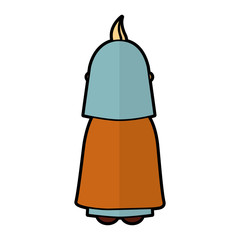 King magician figure back vector illustration design