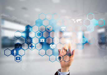 Innovative technologies for science and medicine in use by female doctor or scientist