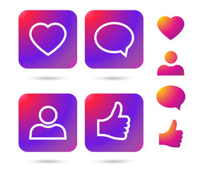 Color gradient icon template. illustration on white background for your social media app design...