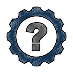 gear machine with question isolated icon vector illustration design