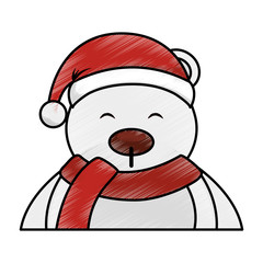 polar bear with winter hat vector illustration design