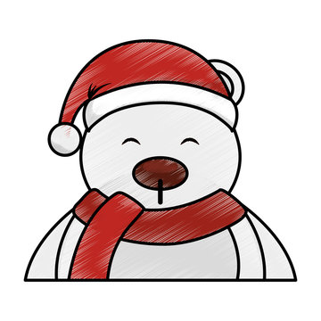 polar bear with winter hat vector illustration design