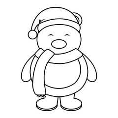 polar bear with winter hat vector illustration design