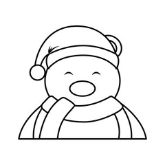polar bear with winter hat vector illustration design