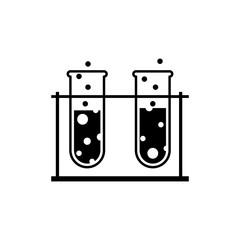 Pictogram test-tube icon. Black icon on white background.