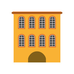 Naklejka premium cute building antique icon vector illustration design