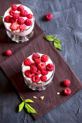 yogurt, raspberries and granola