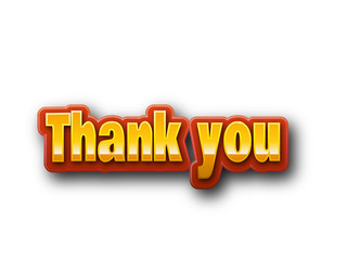 thank you Text for Title or Headline. In 3D Fancy Fun and Futuristic styleWeb