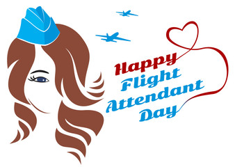 Greeting card girl stewardes