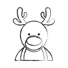 cute deer character icon vector illustration design