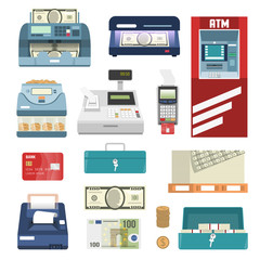 Bank Attributes Icon Set
