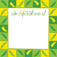 Funky Viva la Independencia card in vector format. Translation 