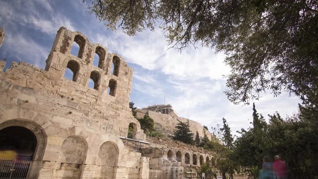 4K Time-lapse Athens Acropolis & Odeon of Herodes Atticus