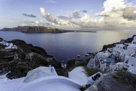 Caldera view from Oia village, Santorini island, Greece