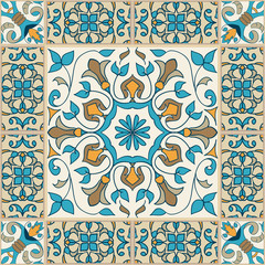 Vector seamless texture. Beautiful colored pattern for design and fashion with decorative elements