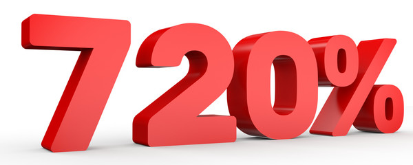 Seven hundred and twenty percent. 720 %. 3d illustration.