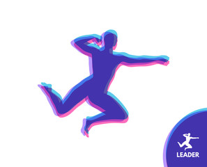 Leadership concept. Personal and Career Growth. Start Up Business Concept. Beginning of Business Ideas. Silhouettes of men. Vector Illustration.