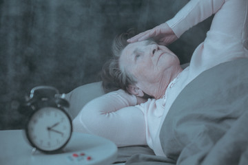 Senior woman having sleep disorder
