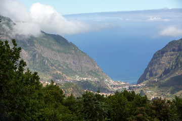 View of the north coast around Sao Vincente, Madeira, Portugal,