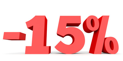 Minus fifteen percent. Discount 15 %.