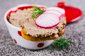 Toast with liver pate
