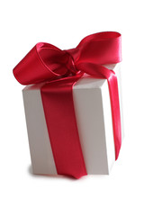 Bow on ribbon for gift on white background