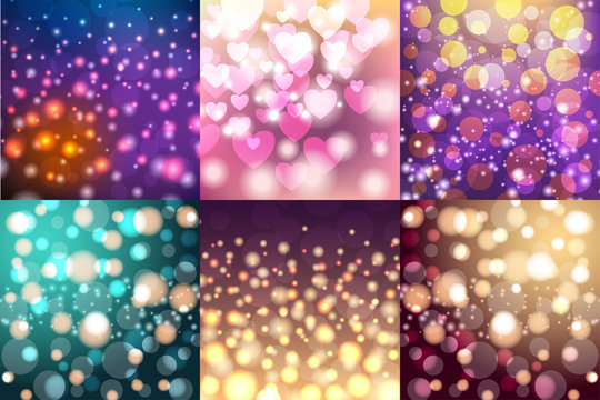 Creative bokeh universal texture abstract colorful blur background ornament vector illustration.