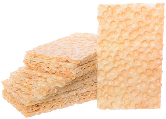 Heap slice of crispbread isolated