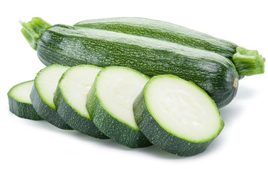 Zucchini on a white background.