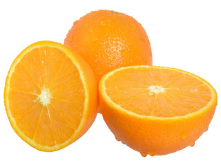 Sliced oranges heap isolated