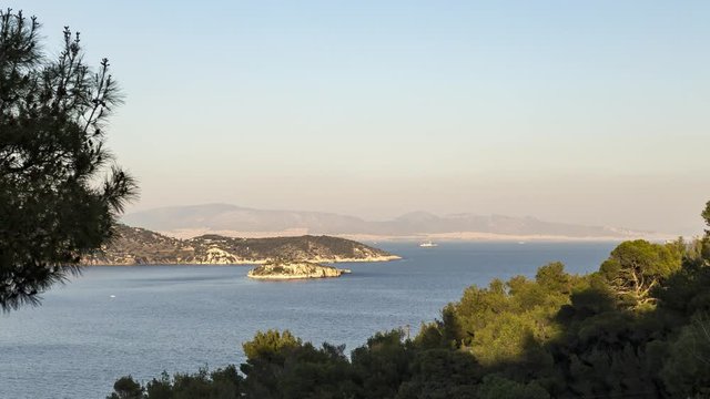 4K Time-lapse Greece Sunset at Salamina Island