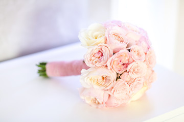 Beautiful bridal bouquet of roses