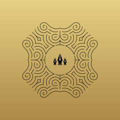 Ornate Frame. Elegant Element for Design, Place for Text. Retro Style for Invitations, 