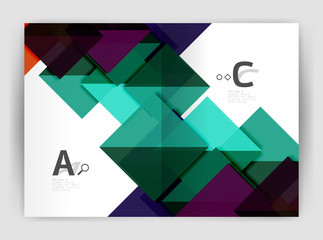 Abstract background with color triangles, annual report print backdrop