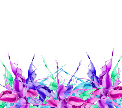 Color splash isolated on white background.