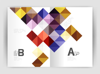 Fototapeta premium Modern minimalistic geometrical square business leaflet template