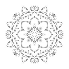 Black mandala on white background. Vector ornament for your design