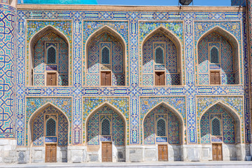 Colorful exterior of tilya-kori madrasah, Samarkand Registan