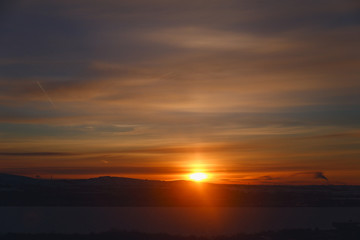 Fototapeta premium sunrise, beautiful dawn, morning, bright skies, sky