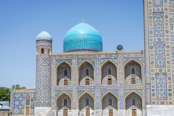 Colorful dome of tilya-kori madrasah, Samarkand Registan