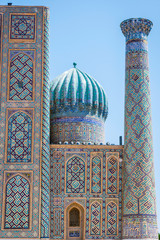 Colorful dome of tilya-kori madrasah, Samarkand Registan