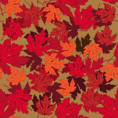 Fototapeta na wymiar Autumn vector seamless pattern.